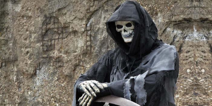 Grim Reaper Presses Pause – Thinking Over This Whole Halloween Thing