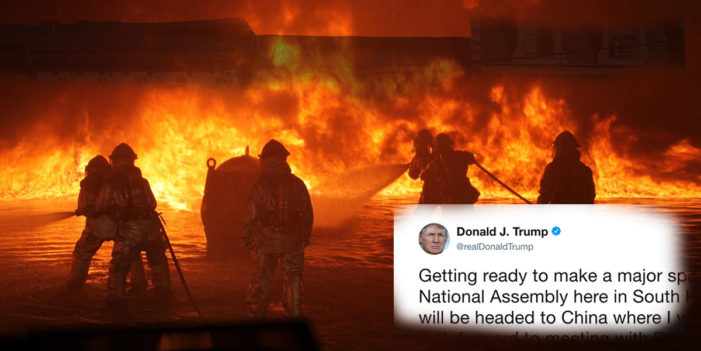 Rioting Commences As First Trump Tweet Exceeds 140 Characters