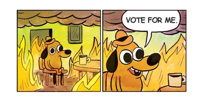 “This Is Fine” Dog Announces 2020 Run For President