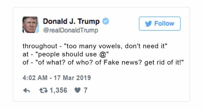 President Bans Use of Prepositions On Twitter President Bans Use of Prepositions On Twitter