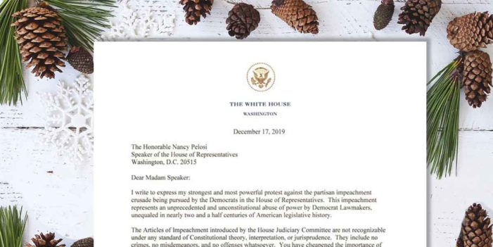 President Sends Heartfelt Letter To Congress Expressing Warmest Seasons Greetings